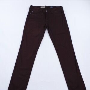 AG Adriano Goldschmied The Stilt Cigarette Leg Women's Jeans - Size 27R Burgundy